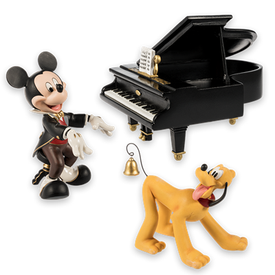Disney Zestaw figurek Mickey, Pluto przy fortepianie