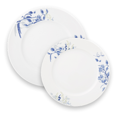 Nordic Blue Serwis obiadowy biały, 24 elementy