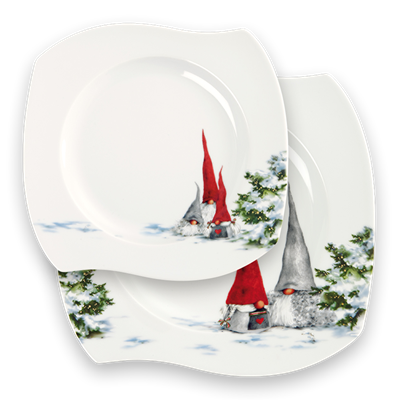 ÅSA'S Christmas Talerz obiadowy  27 cm + Talerz sałatkowy 22 cm